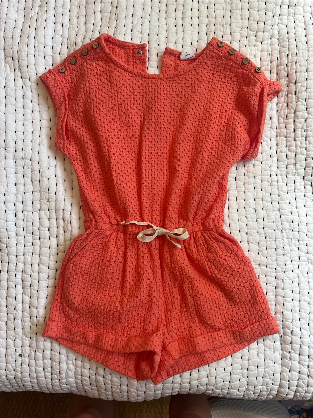 EGG Coral Eyelet Romper - 5T like new